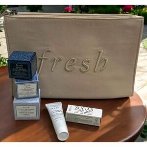 NEW Fresh Lotus Youth Preserve Facial Samples - 5 Pieces with Cosmetic Bag